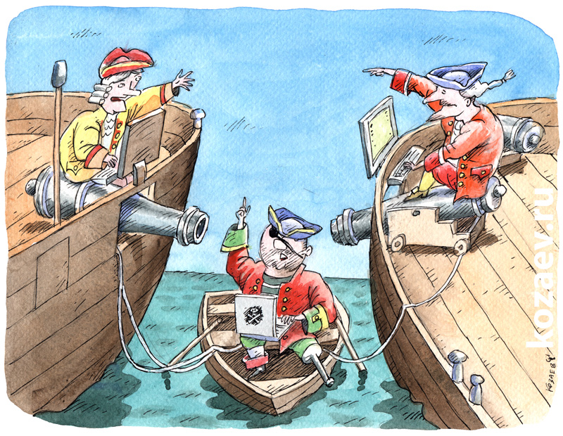 Пиратство в сети Темур козаев карикатура temur kozaev cartoon caricature