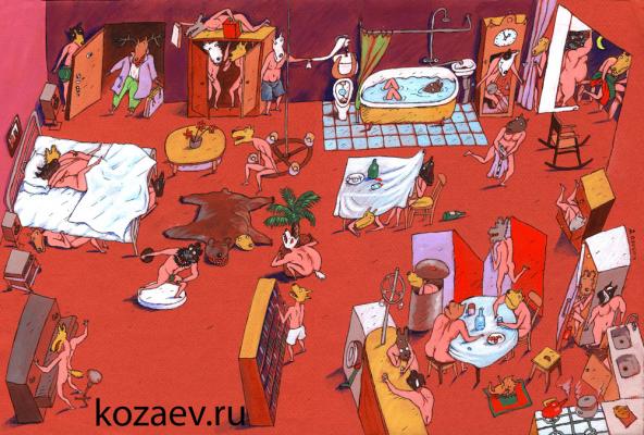 У любовницы No place to run, no way to hide карикатура темур тимур козаев cartoon caricature temur kozaev