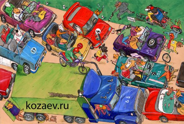 На гонках карикатура темур тимур козаев cartoon caricature temur kozaev