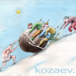 Сизиф и лыжники Sisyphus and skiers Сизиф и лыжники Sisyphus and skiers темур козаев карикатура temur kozaev cartoon