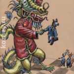 Медведь и дракон Медведь и дракон Темур козаев карикатура temur kozaev cartoon caricature
