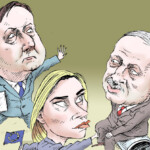 Федерика Могерини Дэвид Кэмерон Эрдоган Federica Mogherini David Cameron Erdogan темур козаев карикатура temur kozaev