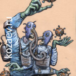 Вирусологи карикатура темур тимур козаев cartoon caricature temur kozaev